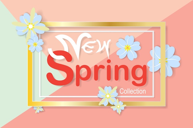 Spring sale background with beautiful colorful flower. Vector illustration template.banners.Wallpaper, invitation, posters, brochure, voucher discount.