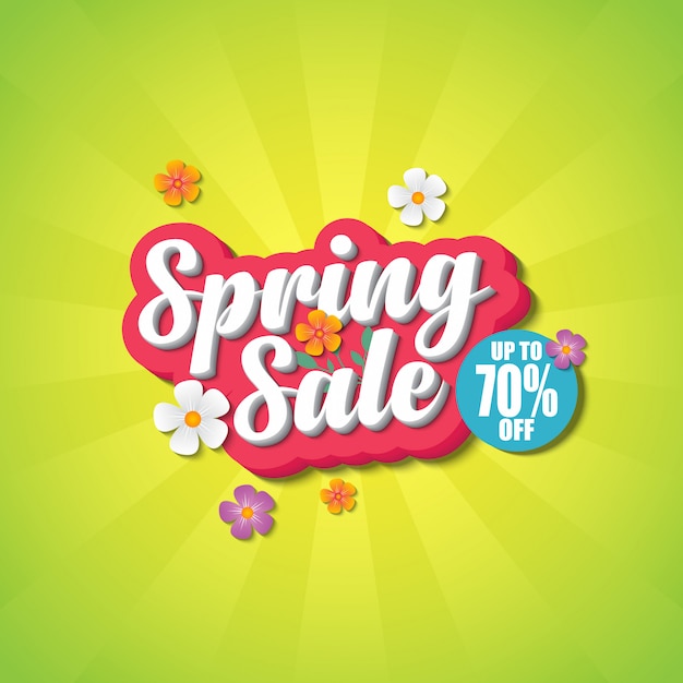 Vector spring sale banner design template