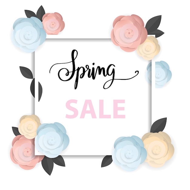 Banner di vendita di primavera, fiore primavera