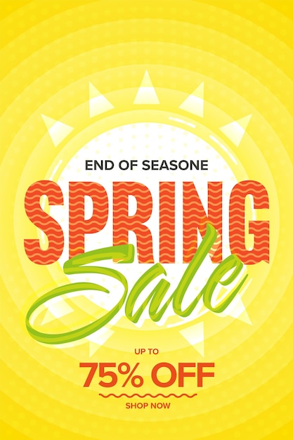 Spring sale banner template for end of season