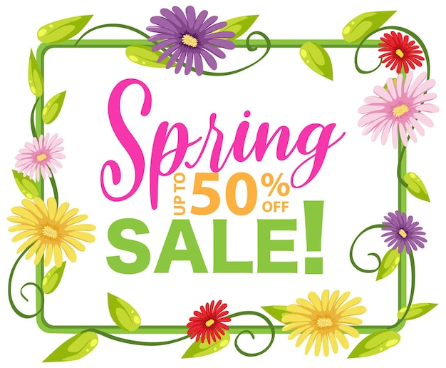 Spring sale banner template