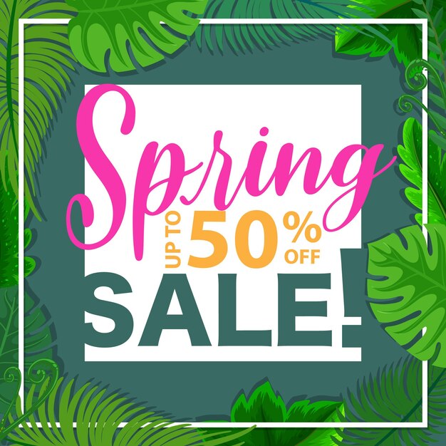 Spring sale banner template