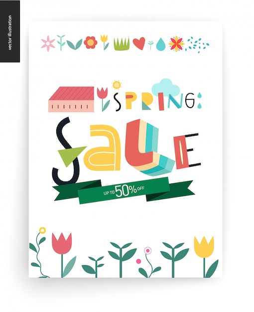 Vector spring sale banner