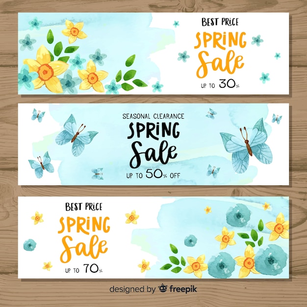 Vector spring sale banners