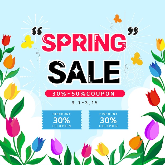 Vector spring sale_blue