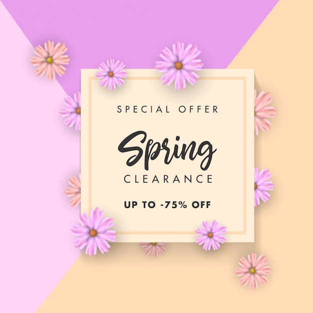 Spring sale colorful banner template