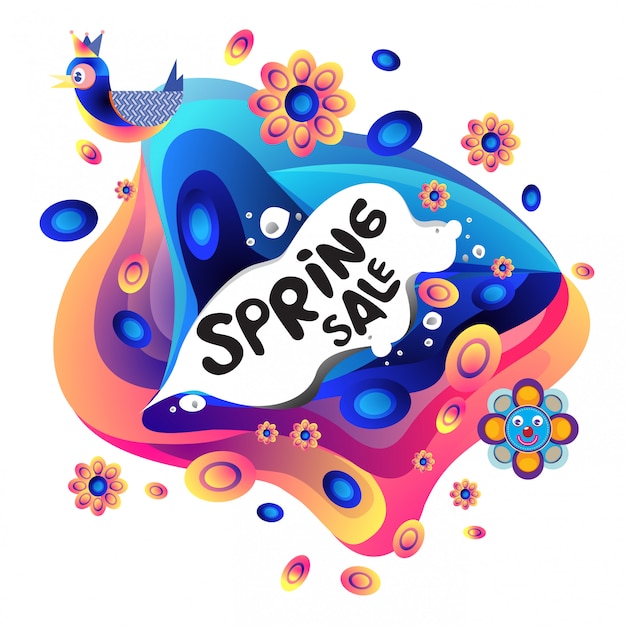 Spring Sale Colorful Special Discount Banner Illustration