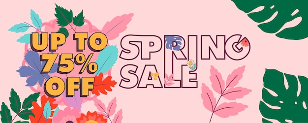 Vector spring sale design banner can be used for ad.