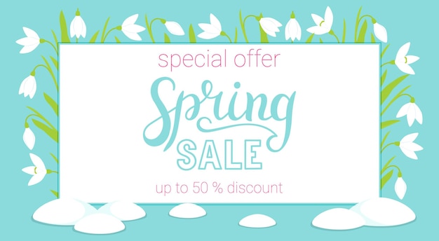 Spring sale designer hand lettering Special offer discounts up to 50 percent