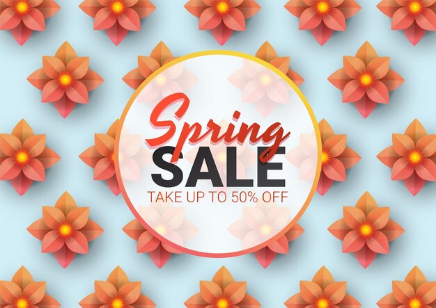 Vector spring sale floral advertizing