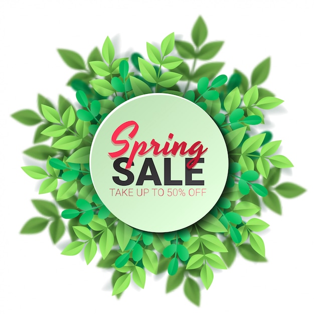 Spring sale floral banner