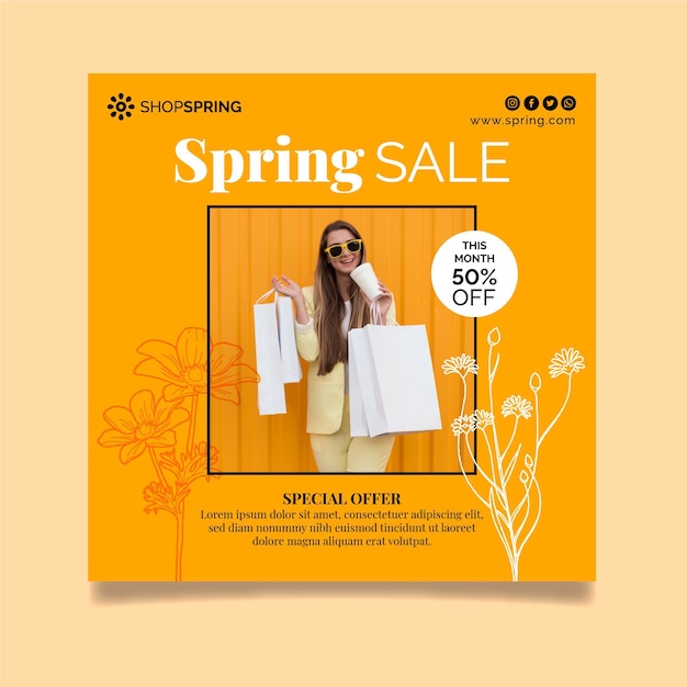 Spring sale flyer template