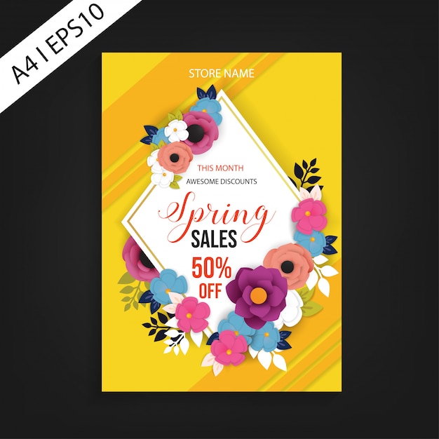 spring sale flyer template