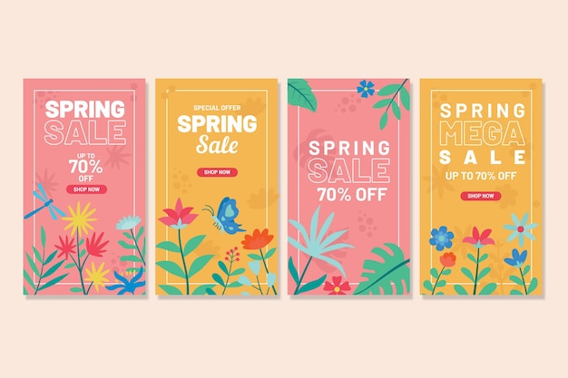 Vector spring sale instagram stories