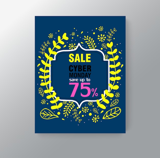 Vector spring sale poster template