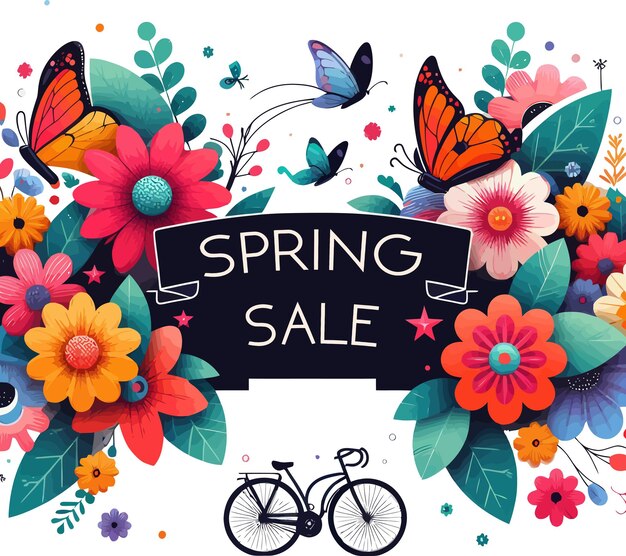 Spring sale promotion banner template 6