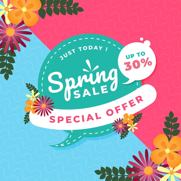 Spring sale promotion square banner