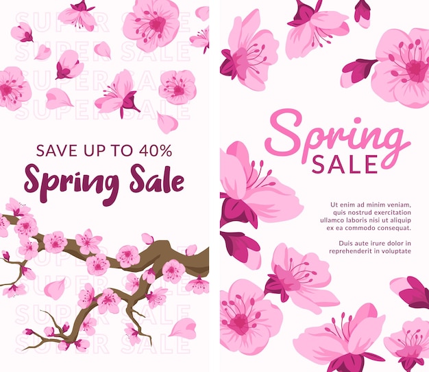 Spring sale up to forty percent promo banner