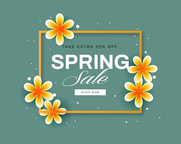 Vector spring sale with beautiful flowers