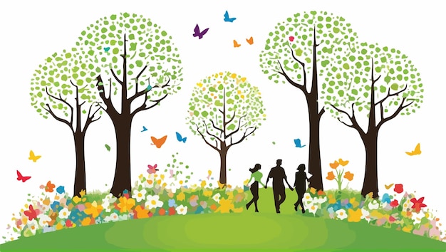 Vector spring scene