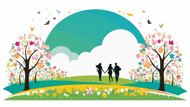 Vector spring scene