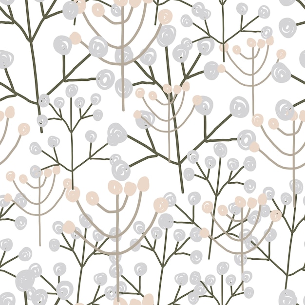 봄 원활한 패턴 패션 직물에 대 한 식물과 귀여운 유치 원활한 패턴