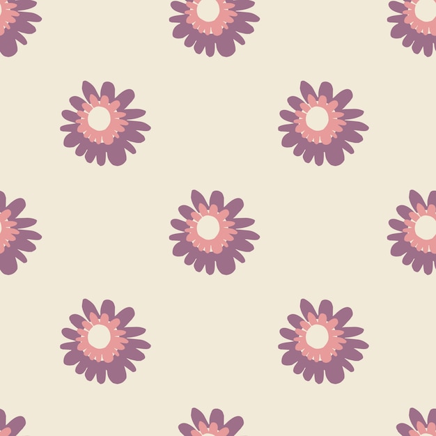 Spring seamless pattern in purple and lilac colors. Pastel tones.