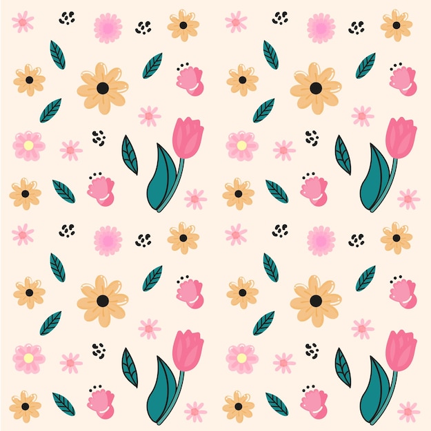 Spring seamless pattern with flowers