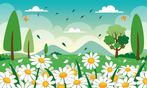 Vector spring season design with flowers