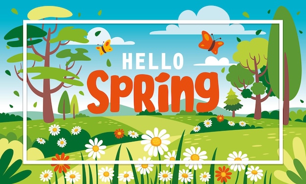 Vector spring season design with flowers