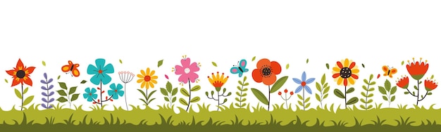 Vector spring season design with flowers