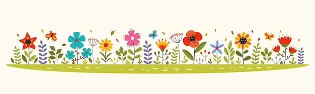 Vector spring season design with flowers