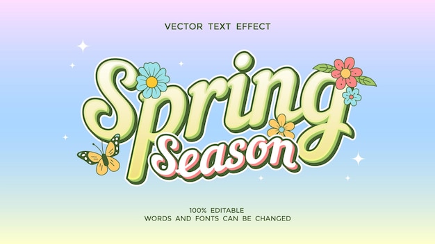 Vector spring season editable text effect