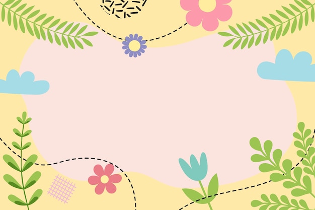 spring and summer background for design in organic flat style space for text botanical vector