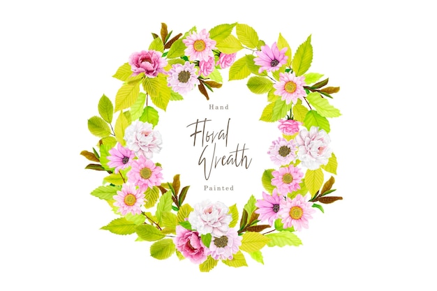 Spring summer floral wreath illustration