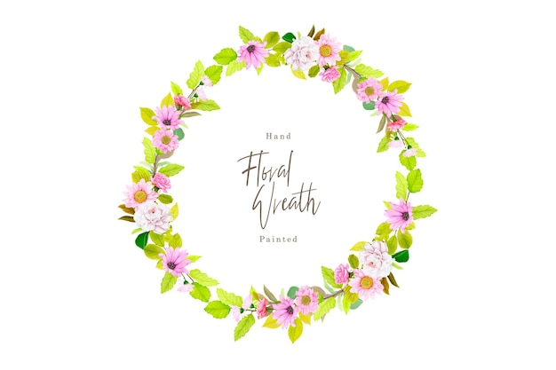 spring summer floral wreath illustration