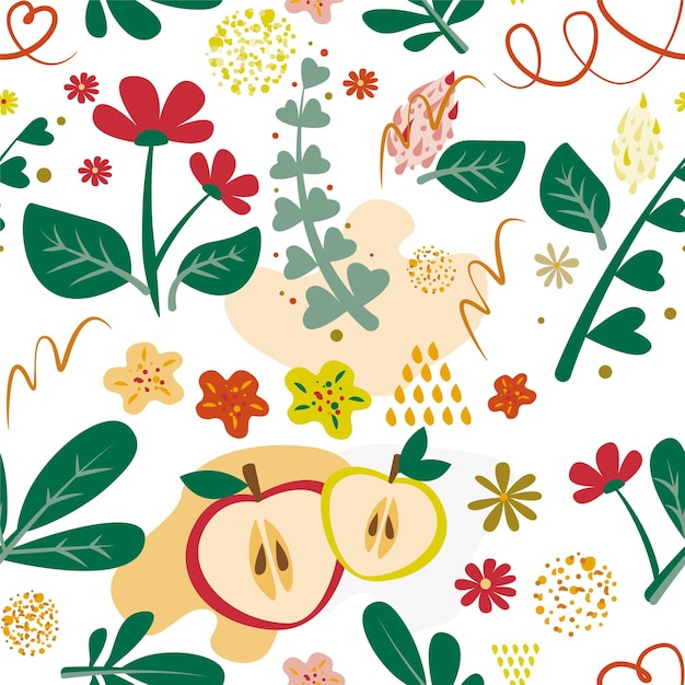 Spring summer flowers seamless pattern