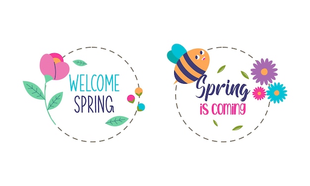 Spring Time Concept Collection Spring is Here Welcoming Spring