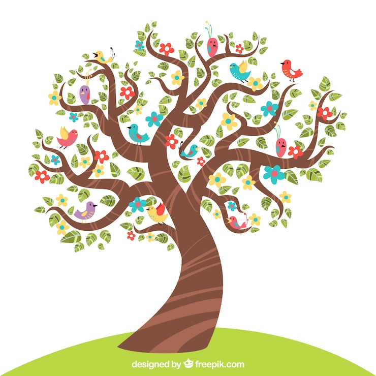Vector spring tree background