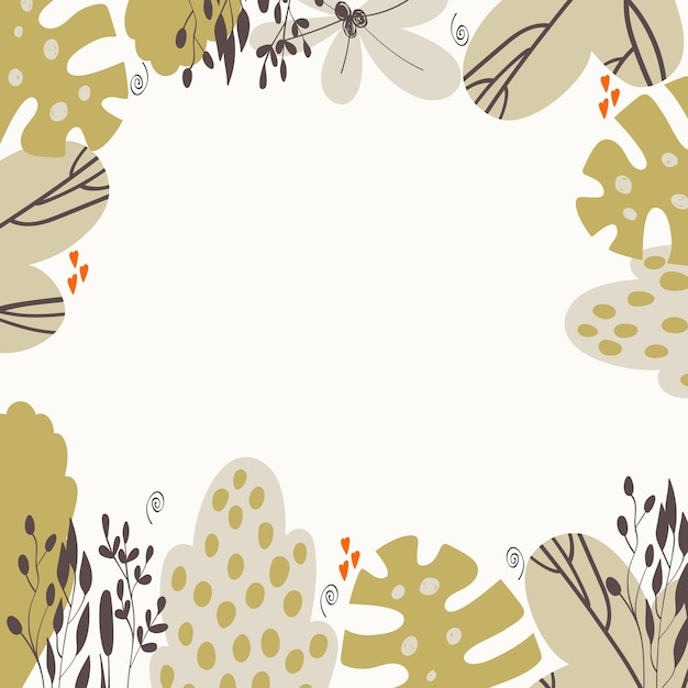 Vector spring vector illustration with stylish stylized leaves frame
