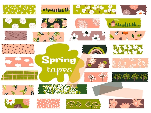 Set Of Colorful Patterned Washi Tape Strips And Pieces Of Duct Paper Stock  Illustration - Download Image Now - iStock