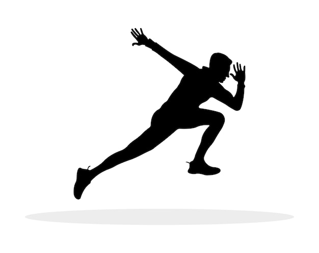 Springen Atleet Oefening Silhouet Workout Running Training Mannen Illustratie