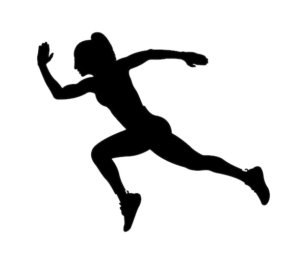 Springen Atleet Oefening Silhouet Workout Running Training Vrouwen Illustratie