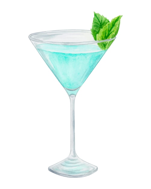 Sprinkhaan cocktail aquarel hand getekende illustratie Drink clipart op witte achtergrond