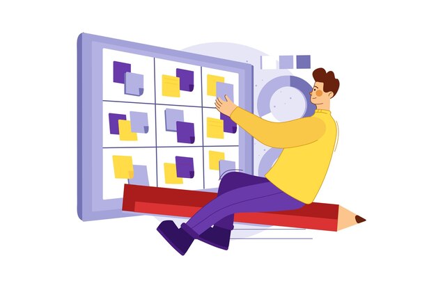 Sprint Planning Illustration concept on white background