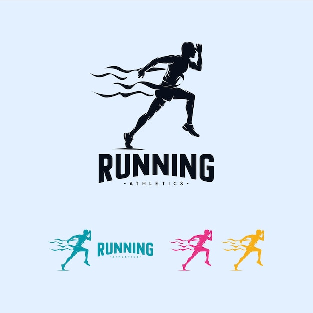 Sprint Running Atletiek Marathon logo ontwerpsjabloon