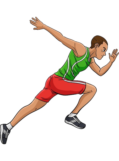 Vector sprinten sport cartoon gekleurde clipart