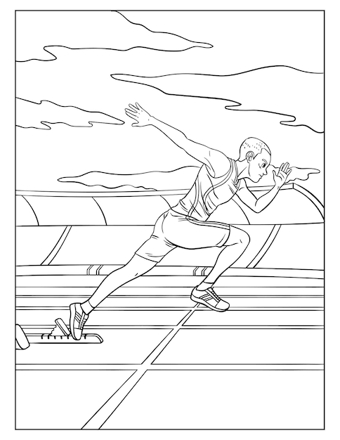 Sprinting coloring page for kids