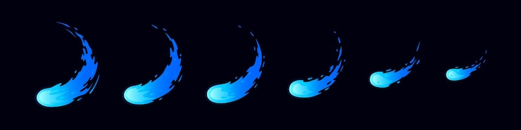 Vector sprite sheet fire sword attack fire blue strike circle flame animation for a game or cartoon vector