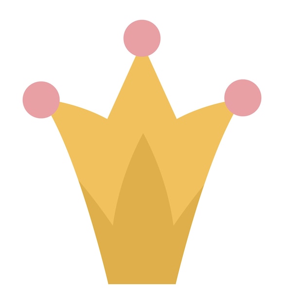 Sprookje kroon geïsoleerd op een witte achtergrond Vector fantasie koning of koningin accessoire soevereine autoriteit symbool middeleeuws sprookje koninklijke sieraden pictogram Cartoon magische objectxA